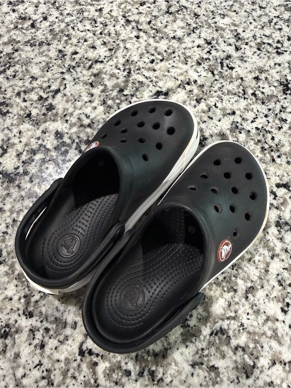CROCS Black Clog with White Sole Trim